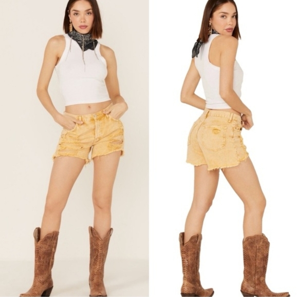 We The Free Pants - We The Free Maggie Yellow Shorts